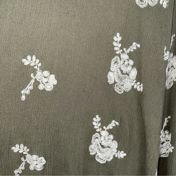 Altar’d State Olive Floral Embroidered Mini Dress - Picture 6 of 6